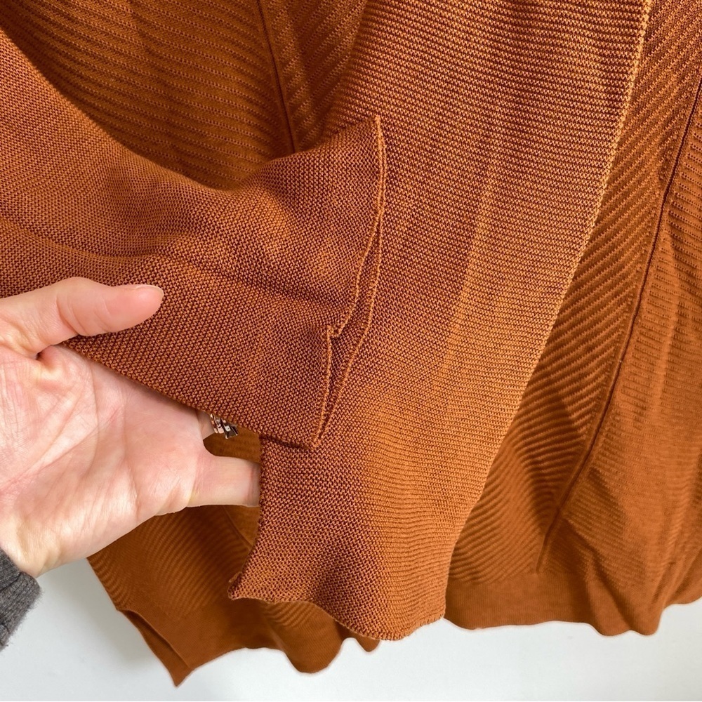 EILEEN FISHER Oversized Rust Orange Scoop Neck Sweater Dress Size S - Picture 7 of 12